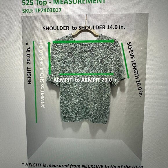 525 Short Sleeve Crew - Teal Multi-color Sweater; Size: L (Large) - Picture 6 of 6